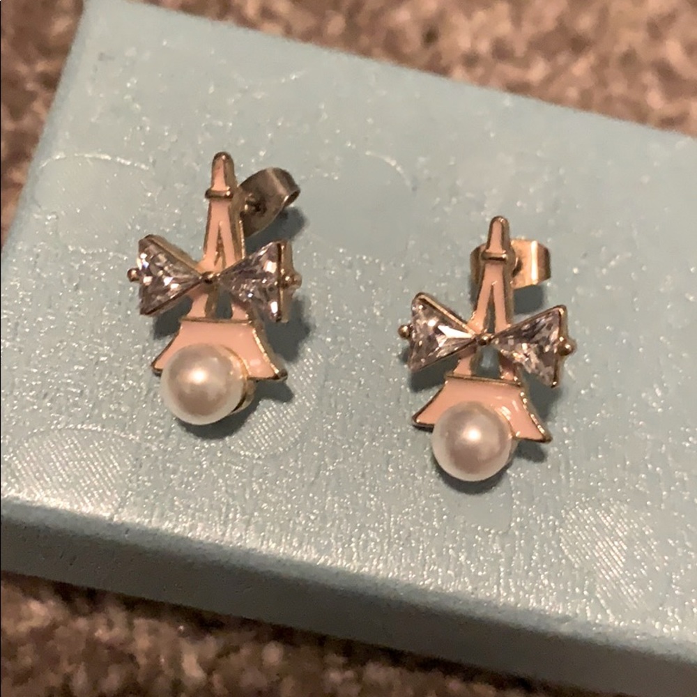 Eiffel Tower pink earrings